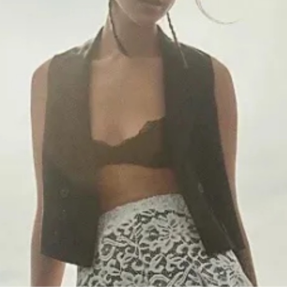 Free People NEW Tux Vest Suit Set 6 S Black 2-Pc Mid Rise Pleated Trouser Pants - Picture 9 of 11